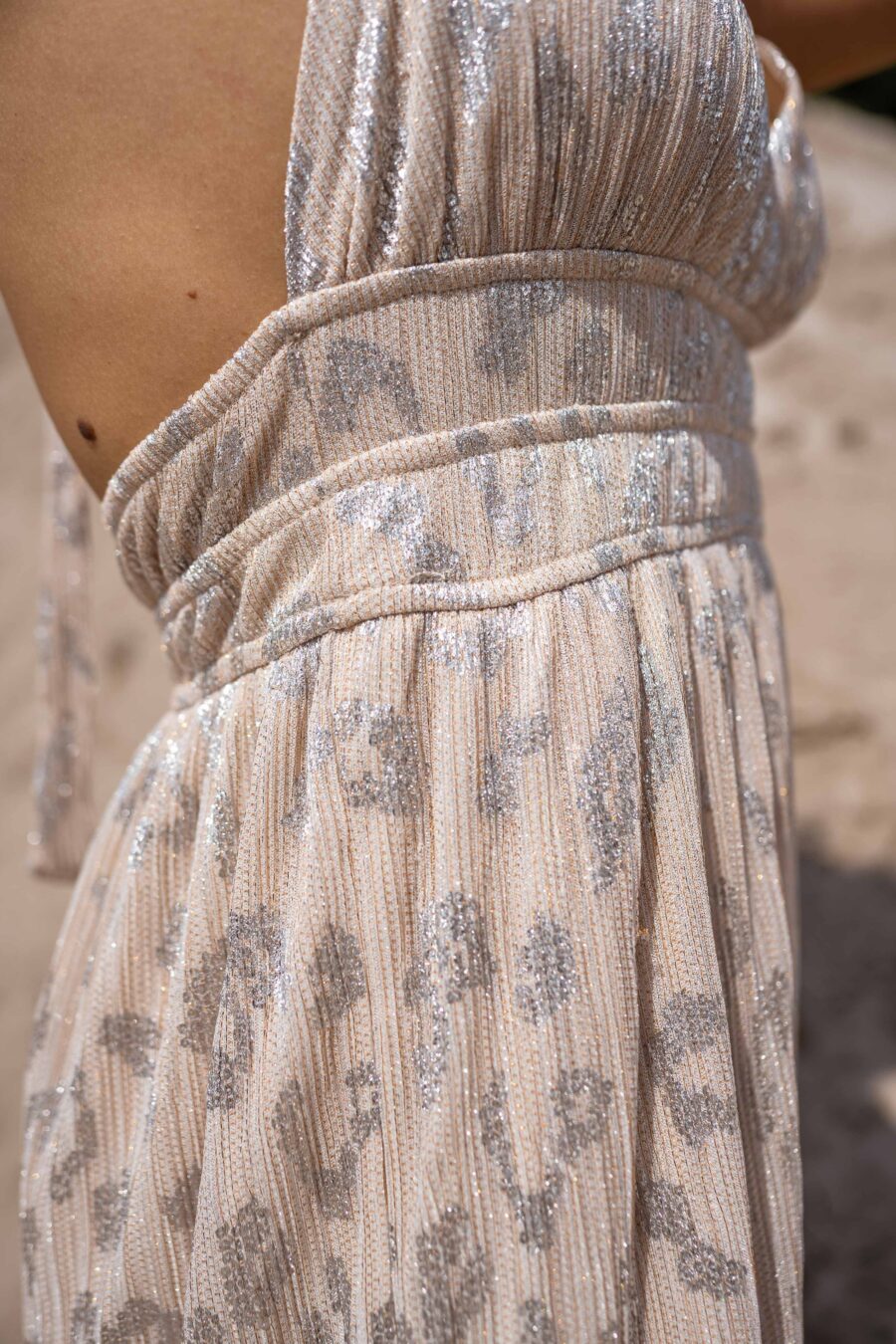 Tyriza Silver & Beige Leopard Print Dress - Image 9