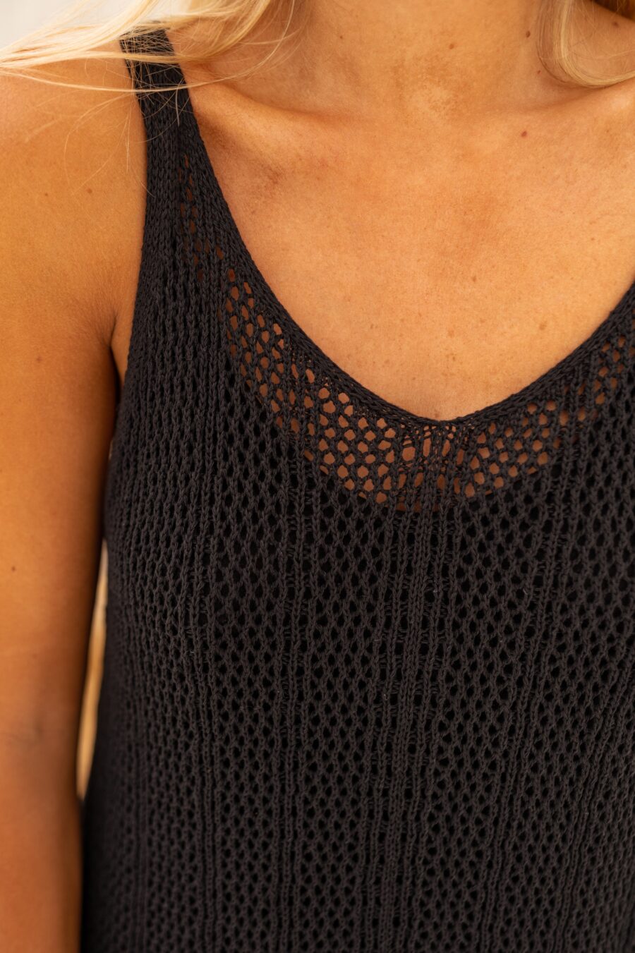 Tyriza Black Crochet Dress - Image 5